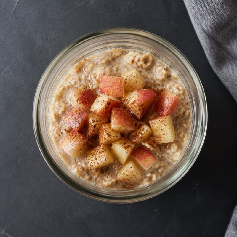 Apple Pie Overnight Oats — high-protein recipe with 24g protein