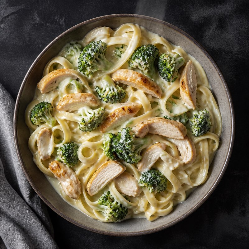 Chicken Broccoli Alfredo — high-protein recipe with 52g protein
