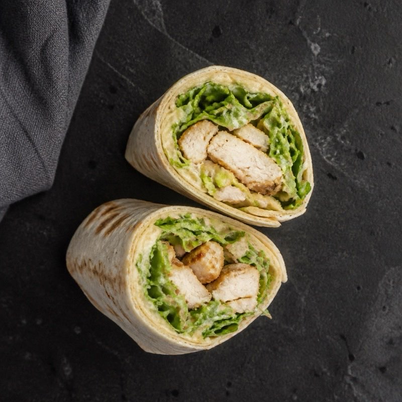 Chicken Caesar-ish Wrap — high-protein recipe with 40g protein