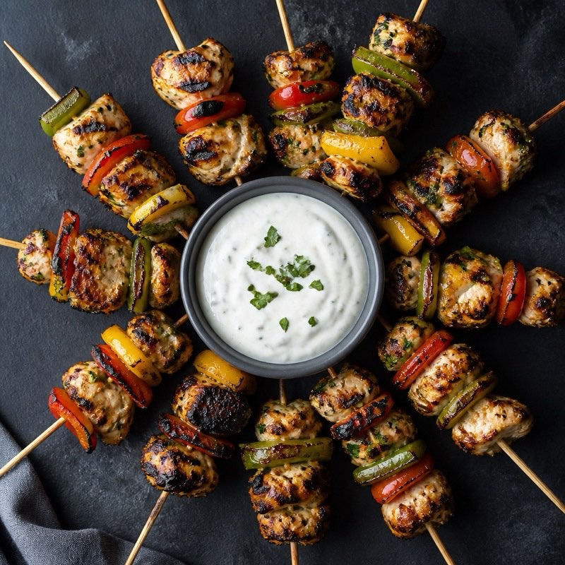 Grilled Chicken Skewers — high-protein recipe with 46g protein