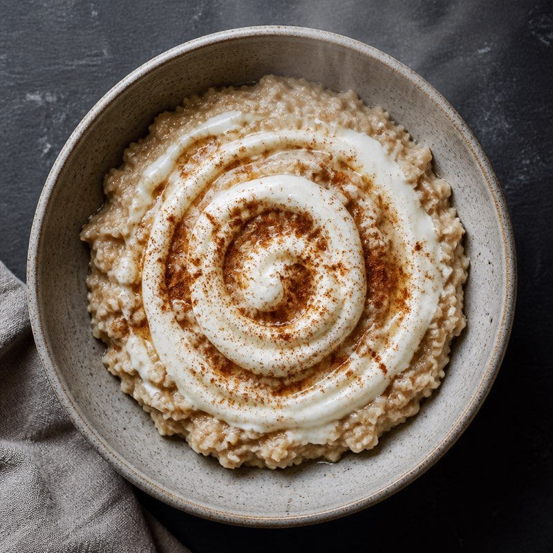 Cinnamon Roll Oatmeal — high-protein recipe with 21g protein