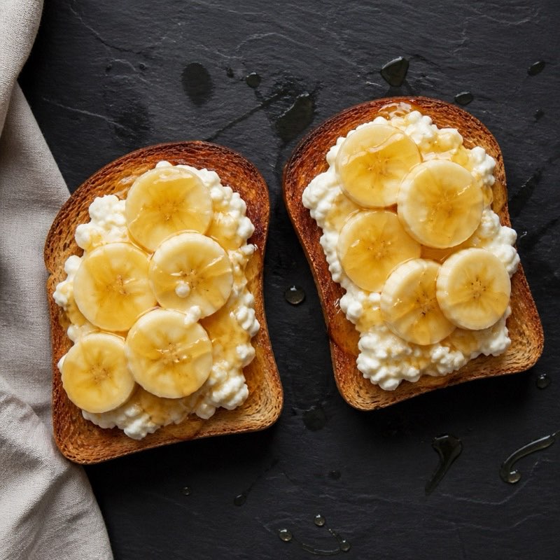 Cottage Cheese Honey Toast — high-protein recipe with 21g protein