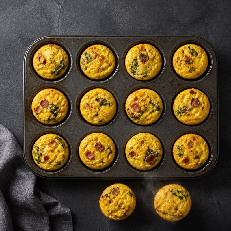 12 Breakfast Egg Muffins — high-protein recipe with 18g protein