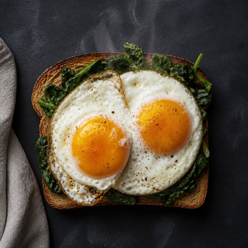 Eggs and Spinach on Toast — high-protein recipe with 24g protein