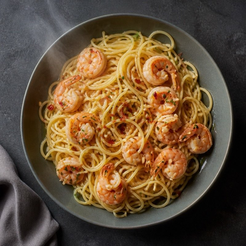 Garlic Butter Shrimp Pasta — high-protein recipe with 38g protein