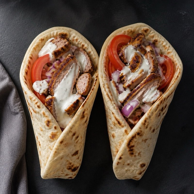 Yogurt Chicken Gyros Wraps — high-protein recipe with 50g protein