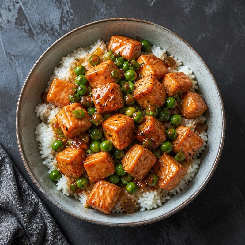 Hot Honey Salmon Bowl — high-protein recipe with 44g protein
