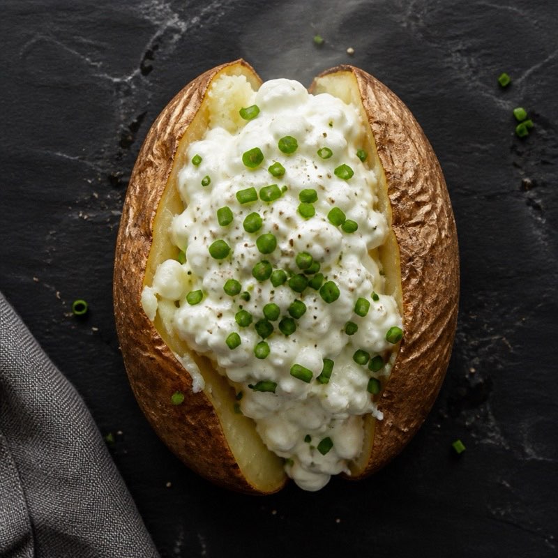 Loaded Cottage Baked Potato — high-protein recipe with 28g protein
