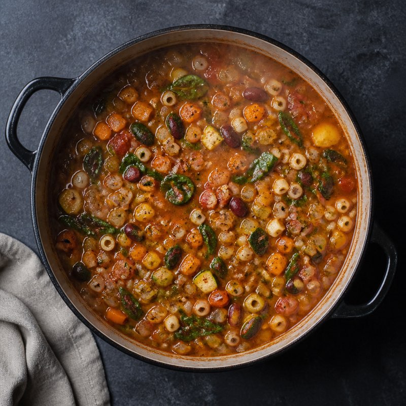 Big Pot Minestrone — high-protein recipe with 18g protein