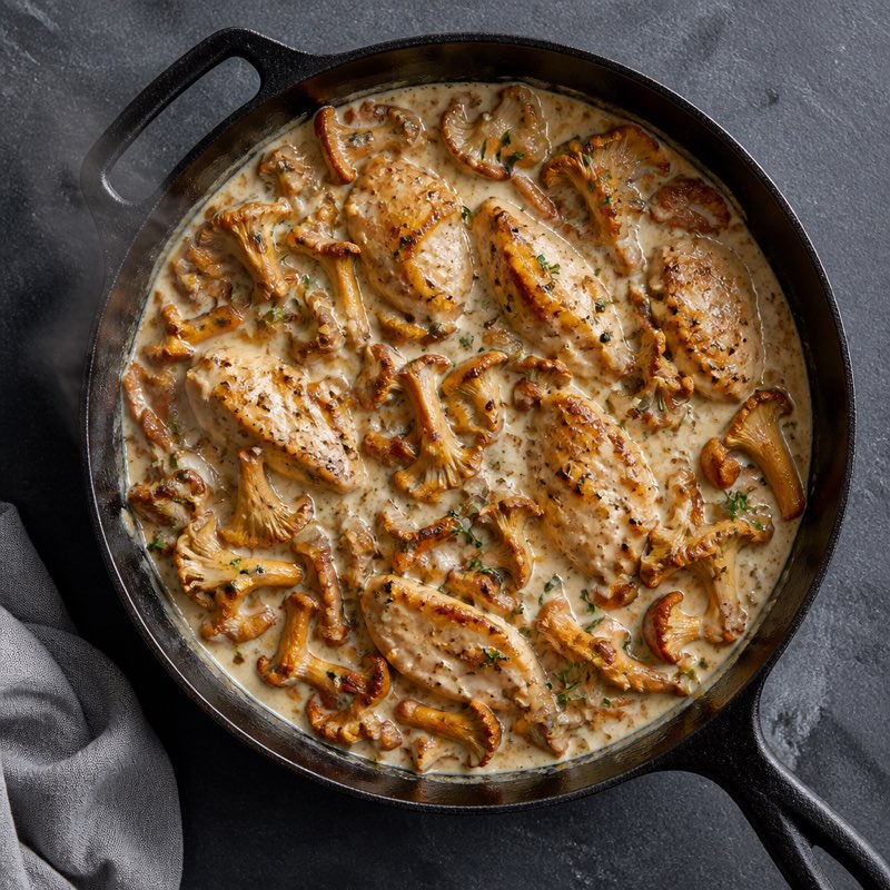 Mushroom Chicken Skillet — high-protein recipe with 48g protein