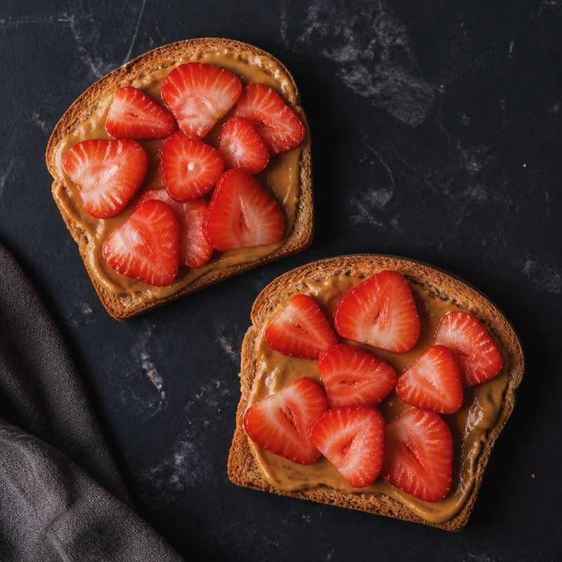 Strawberry Peanut Butter Toast — high-protein recipe with 14g protein