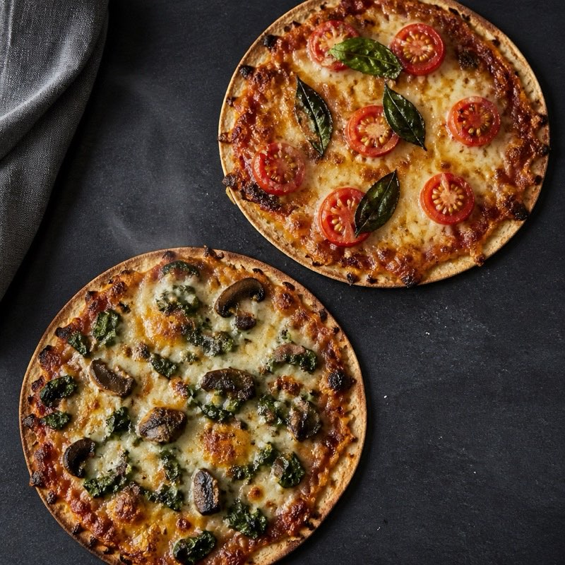 Crispy Tortilla Pizzas — high-protein recipe with 34g protein