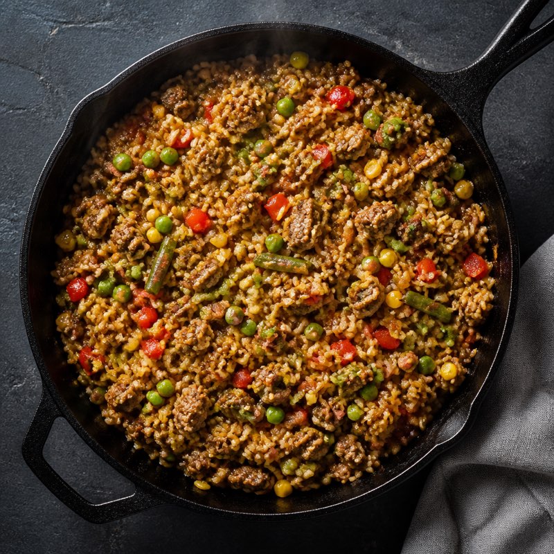 Turkey Rice Skillet — high-protein recipe with 45g protein