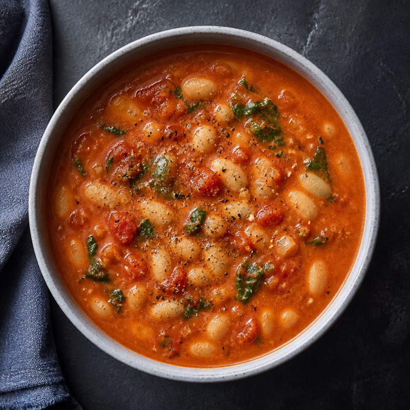 White Bean Tomato Soup — high-protein recipe with 22g protein