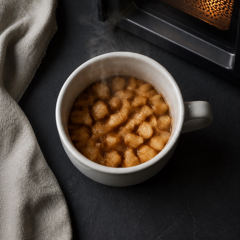 Step 1: Microwave the diced apple with cinnamon for 90 seconds.