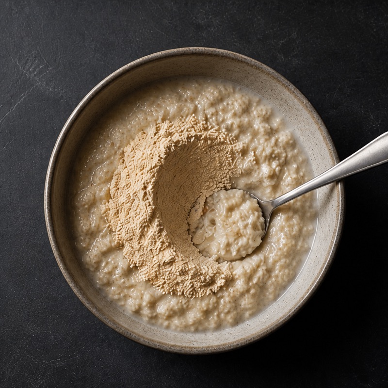 Step 2: Stir in the whey until smooth.