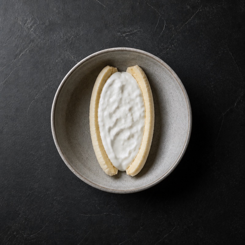 Step 2: Yogurt between the halves.