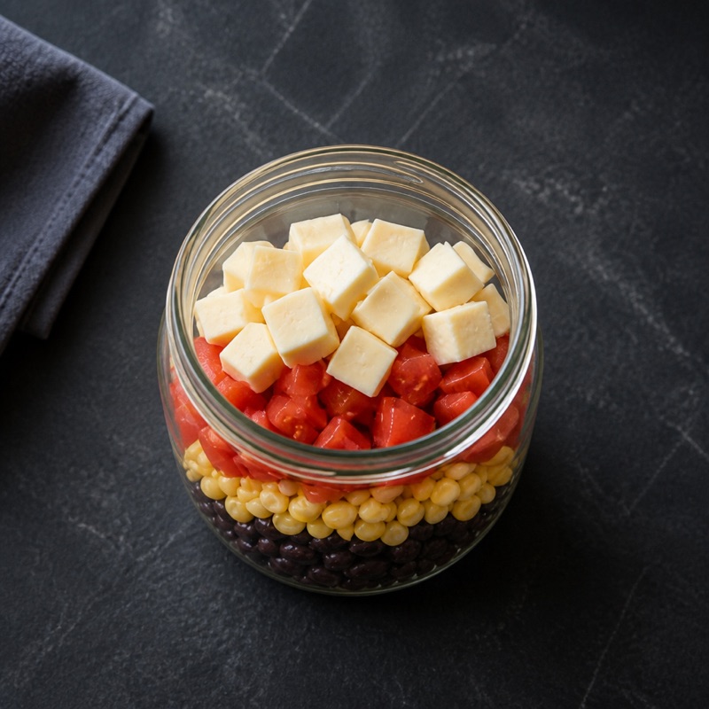 Step 1: Everything into a jar with a lid.