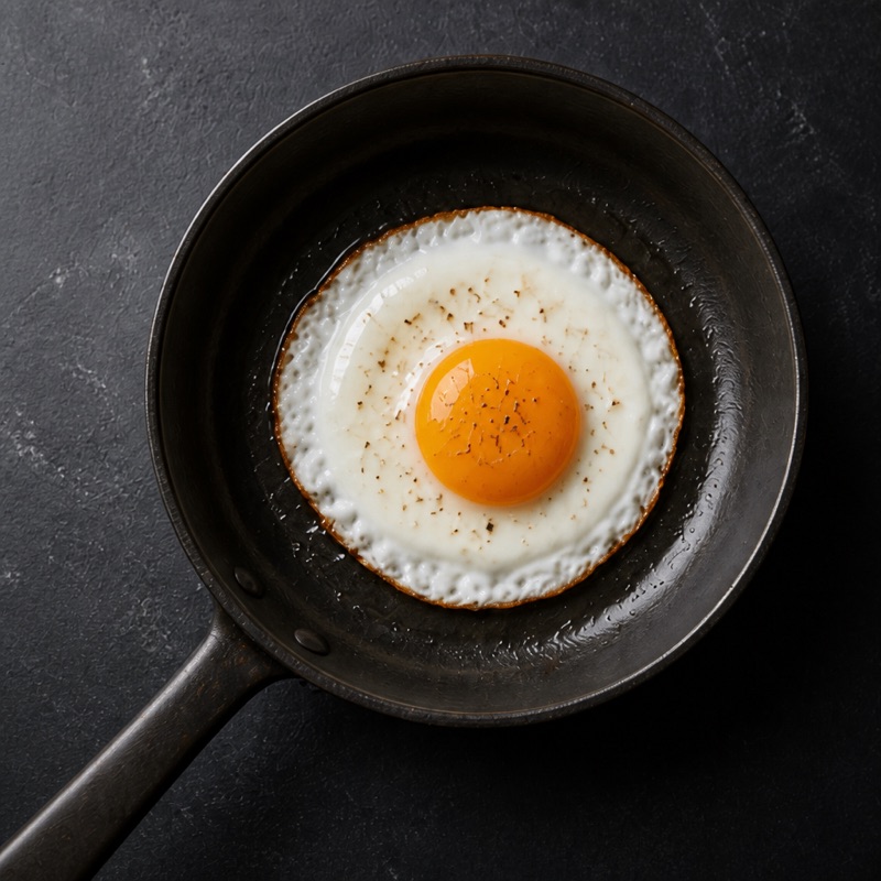 Step 3: Fry the egg.