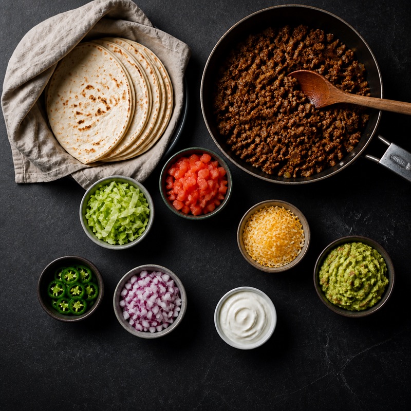 Step 3: Everything in bowls on the table. Hands off, let people build.