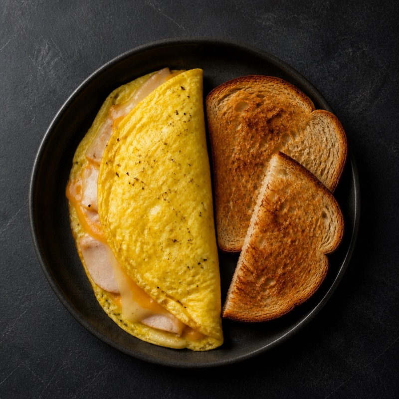 Step 3: Fold, slide onto the plate, toast on the side.