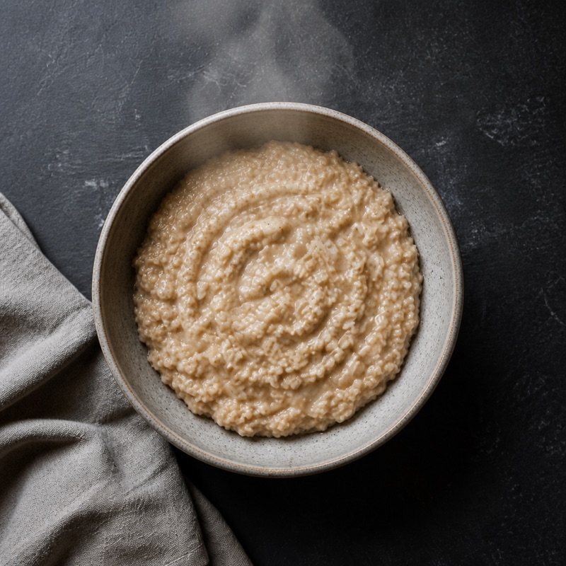 Step 1: Cook oats and milk, 2 minutes in the microwave.
