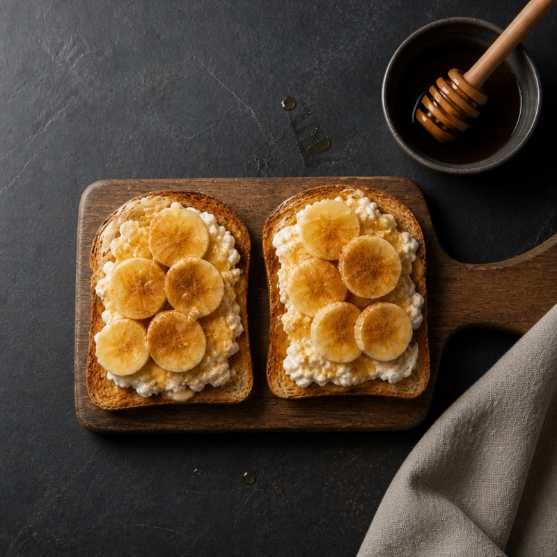 Step 3: Top with banana slices, honey and cinnamon.