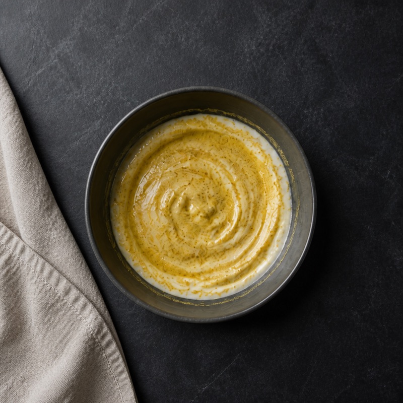 Step 1: Mix yogurt, curry powder, honey and salt.