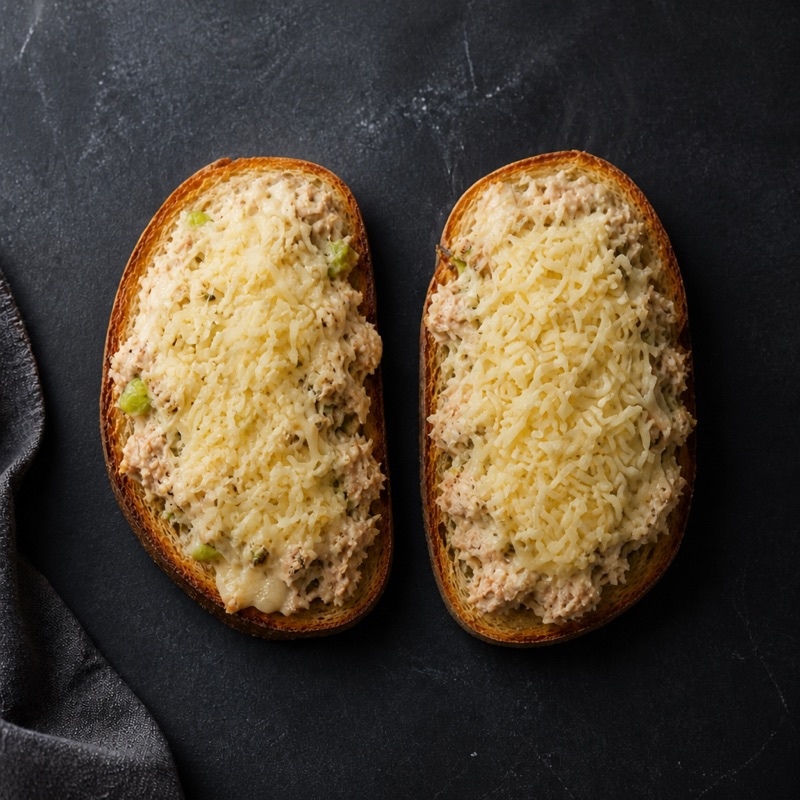 Step 2: Pile onto the bread, cover with cheese.