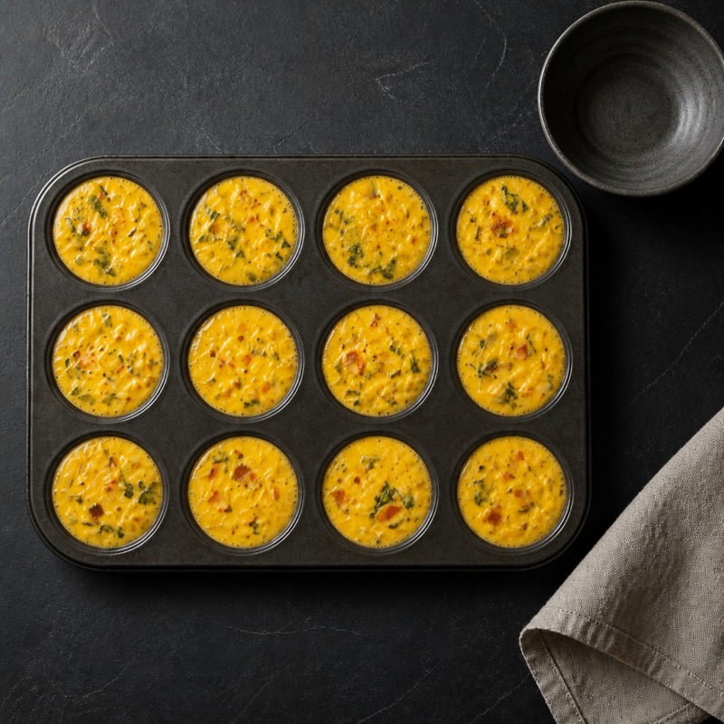 Step 3: Pour the egg over, bake 18 minutes at 180°C / 350°F.