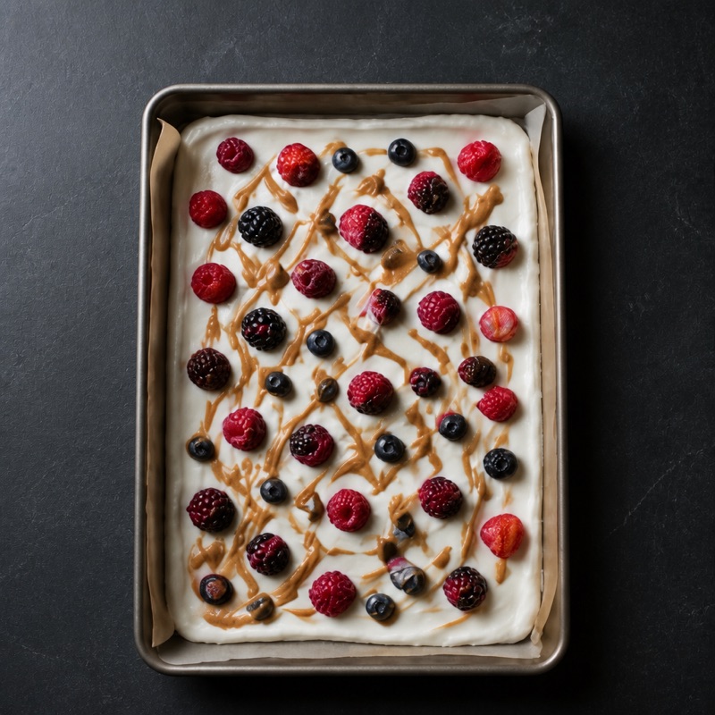 Step 2: Dot with berries and streaks of peanut butter.
