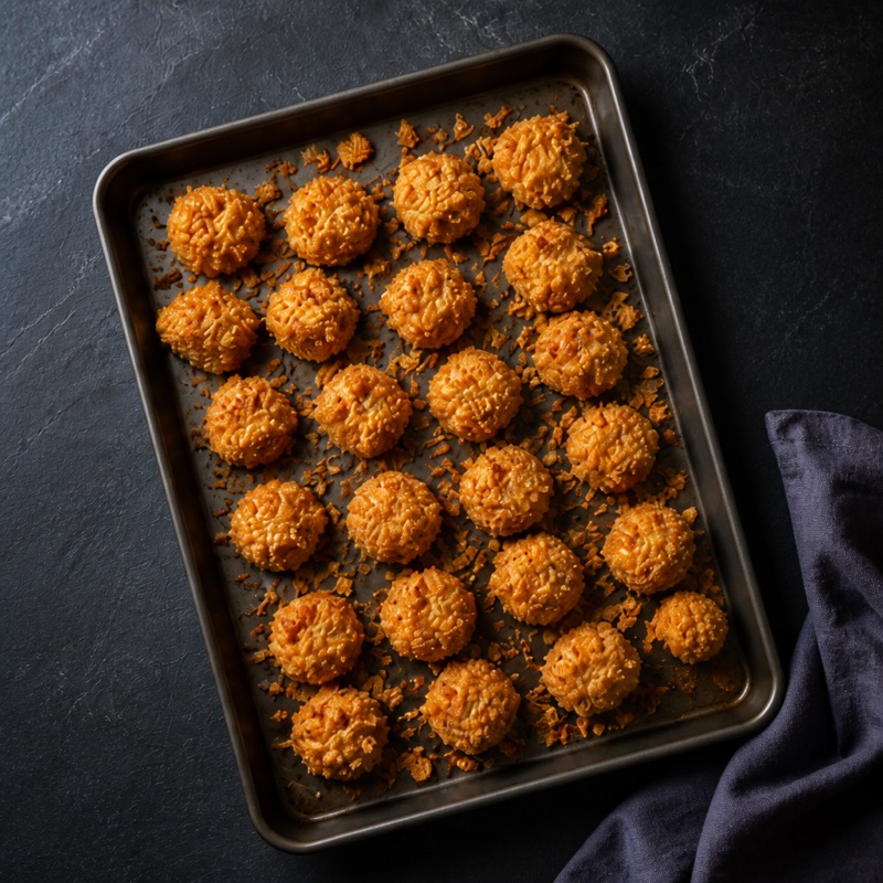 Step 2: Spread on a tray, bake 18 minutes at 220°C / 425°F, flip once.