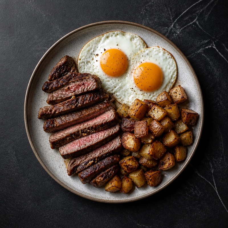 Step 4: Slice the steak over everything.