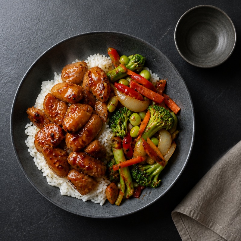 Step 3: Honey, hot sauce and soy in — 60 seconds until it clings.