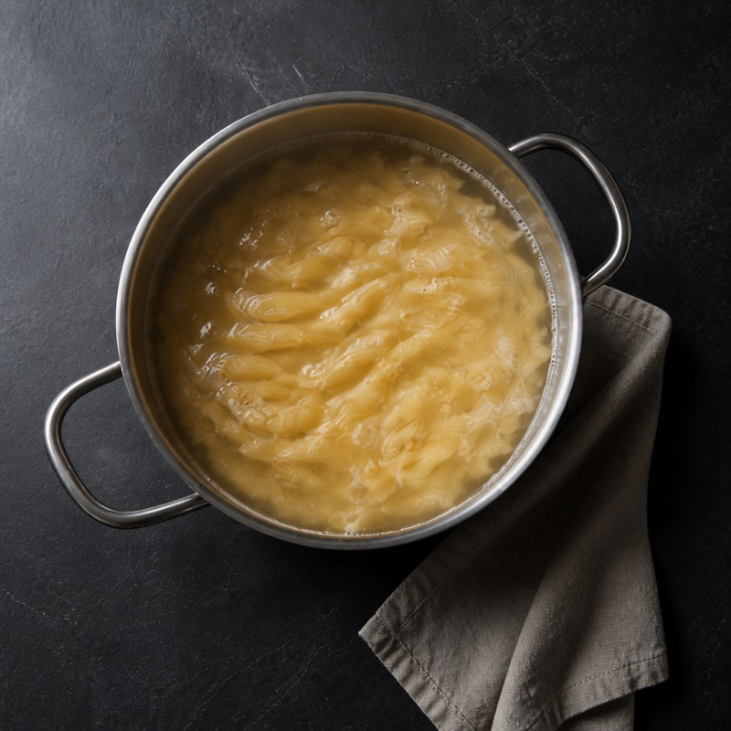 Step 1: Cook pasta 2 minutes short of done.
