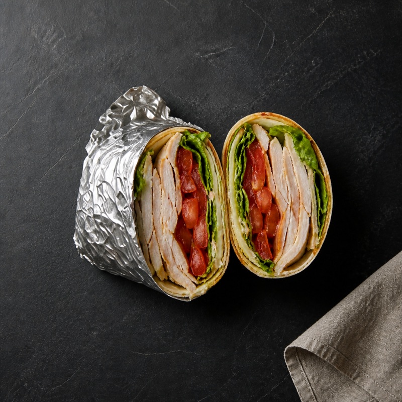 Step 3: Roll tight, wrap in foil, done until lunch.