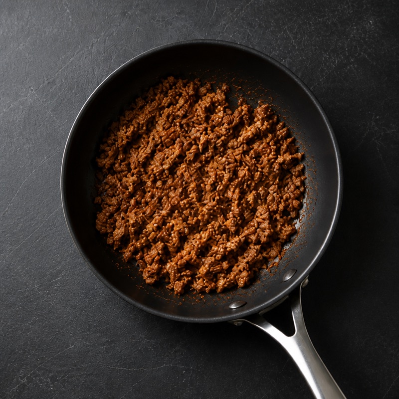 Step 1: Brown the turkey with the spices.